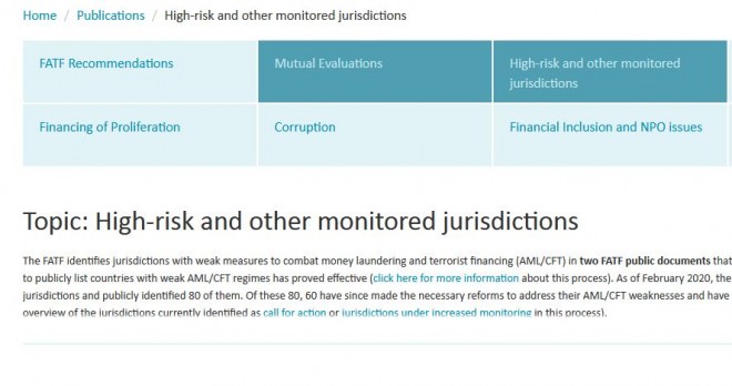 Administration For The Prevention Of Money Laundering | FATF Lists